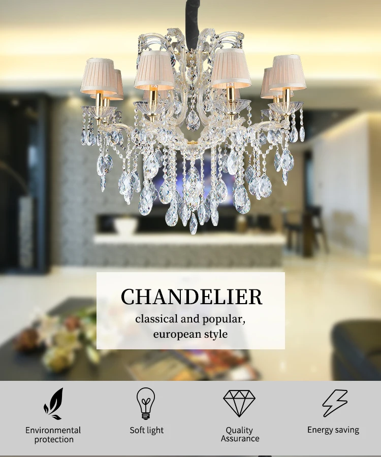 Hot sale home decorative living room lighting luxury led crystal chandelier