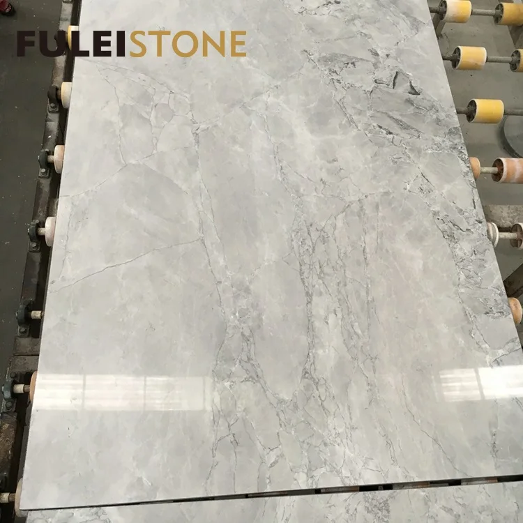 Polished cheap price super white grey quartzite granite marble slabs