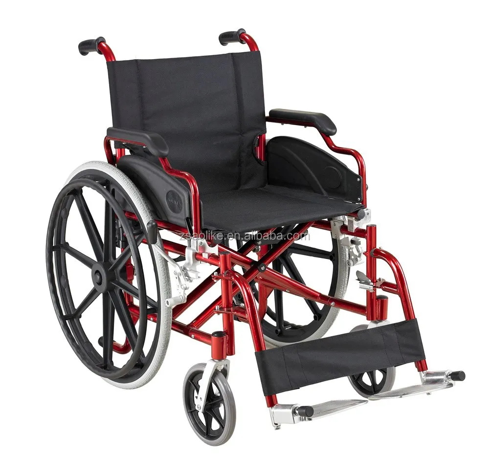 Ce Iso Luxury Rehabilitation Equipment Aluminum Manual Folding Big Size Wheelchair For Sale