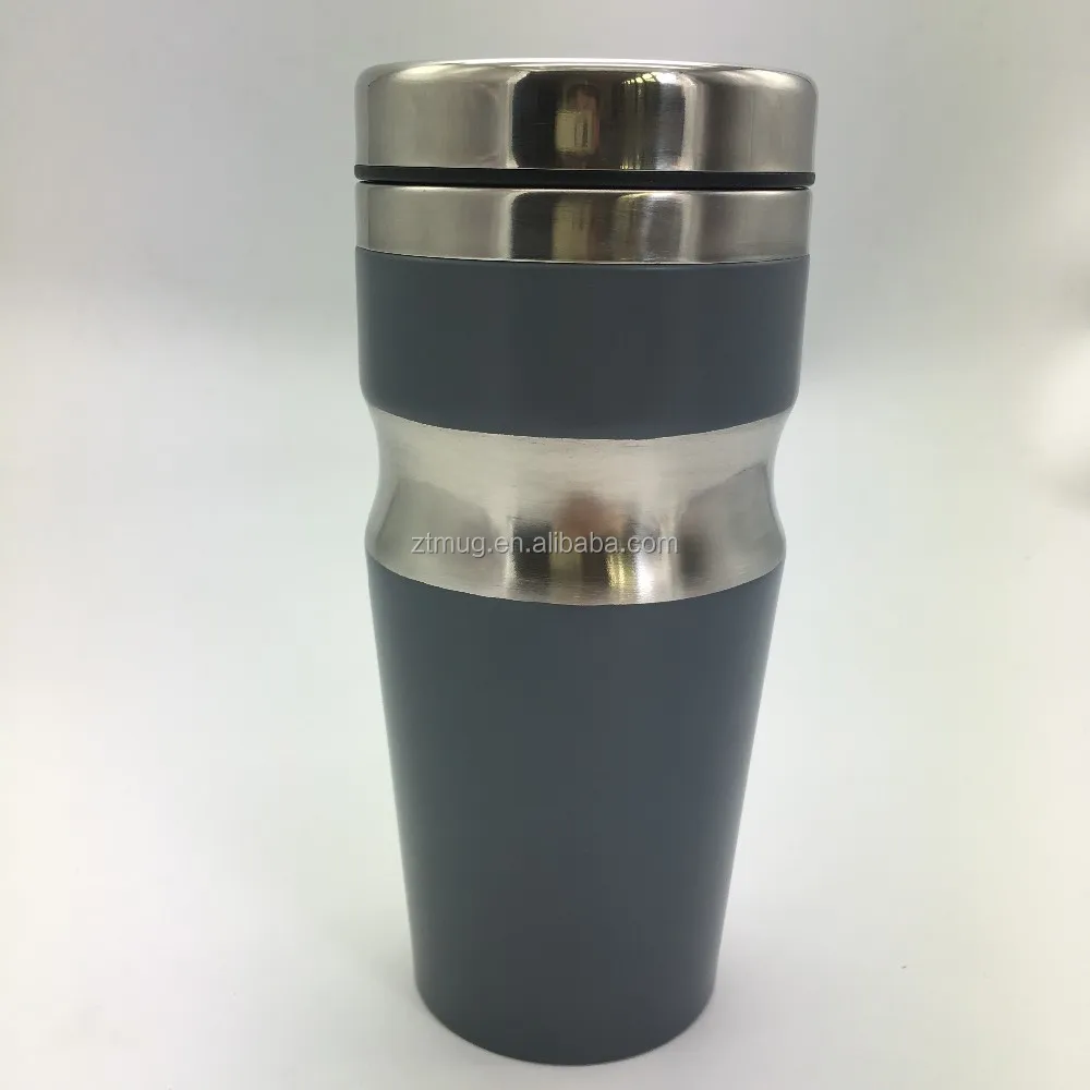 Stainless Steel Thermo Travel Mug With Handle,Double Wall Insulated Travel Coffee Tea Mug Cups