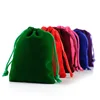 Wholesale 9x12cm Custom Blue Plain Velvet Pouch Drawstring Jewelry Packing Bags