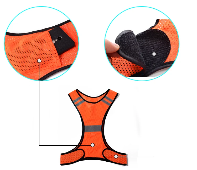 Detachable Led Safety Vest with Flashing Light High Visibility Vest for Police Workers Yellow Orange Color Safety Vest