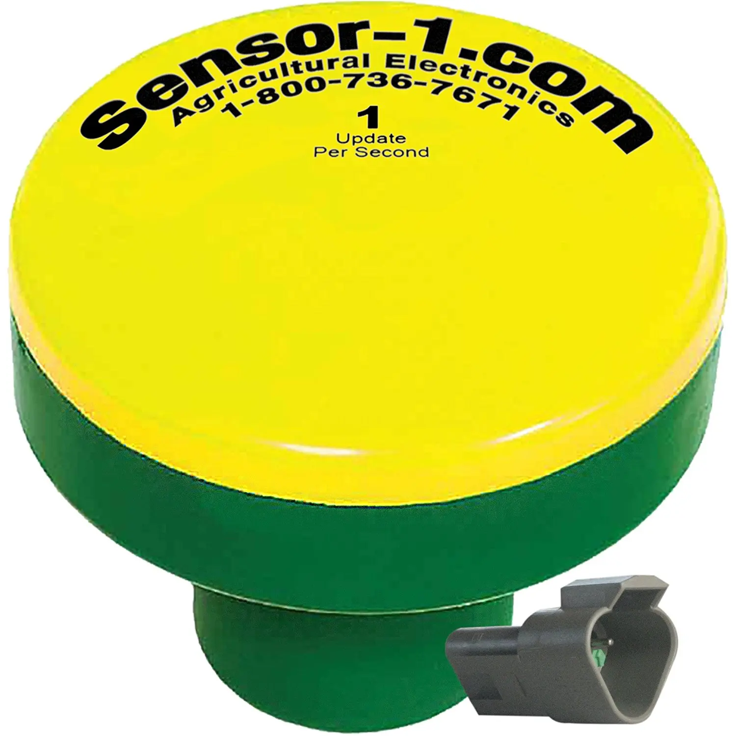 Sensor-1 DS-GPSM-TJ1-Y/G 1 Hz GPS Speed Sensor, Yellow Top and Green Stem Housing with Tee-Jet Connector