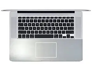 BingoBuy Customized Free Cut Full or Half Wrist Palmrest Cover Skin With Touchpad Protector for 15.4" Apple Macbook Pro with retina display model No. A1398 (Brushed steel silver Half Palmrest Skin)