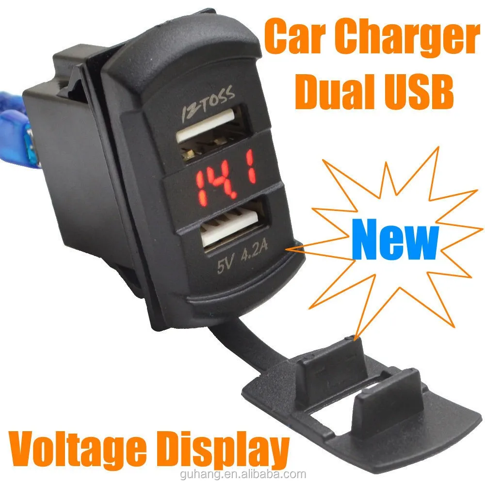 Dc 12 V 車のダッシュパネルマウント Usb ポート 4 2a ソケットデジタル電圧計 Buy デュアル Usb 電源充電ソケット 高品質 4 2a Usb ソケット 高品質中国サプライヤー Usb 充電器 Product On Alibaba Com