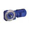 High efficiency foot mounted hardened tooth surface KF77 helical bevel gear speed reducer with 4kw motor