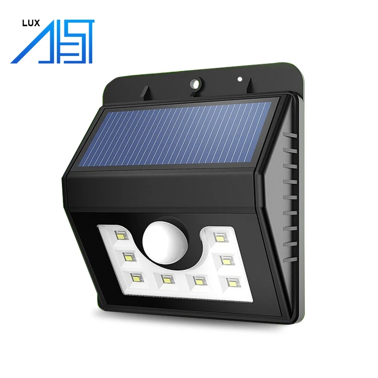 8 Solar LED Path Wall Light, Outdoor Garden Wall Yard Fence Light, Waterproof Motion Sensor Solar Wall Light