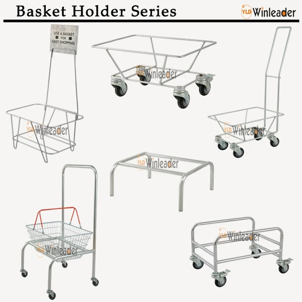 Supermarket Shopping Basket Holder With Wheels Buy Shopping Basket