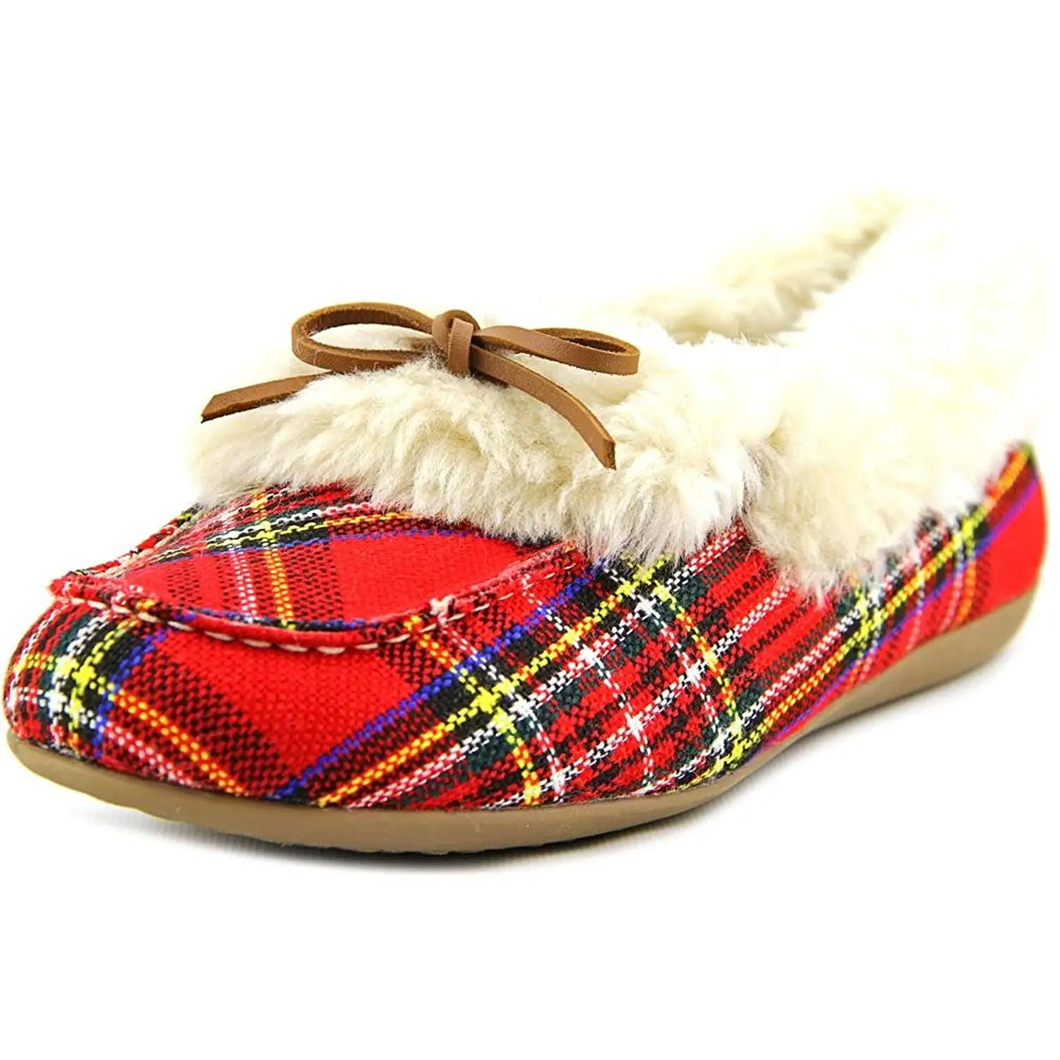 vionic red plaid slippers