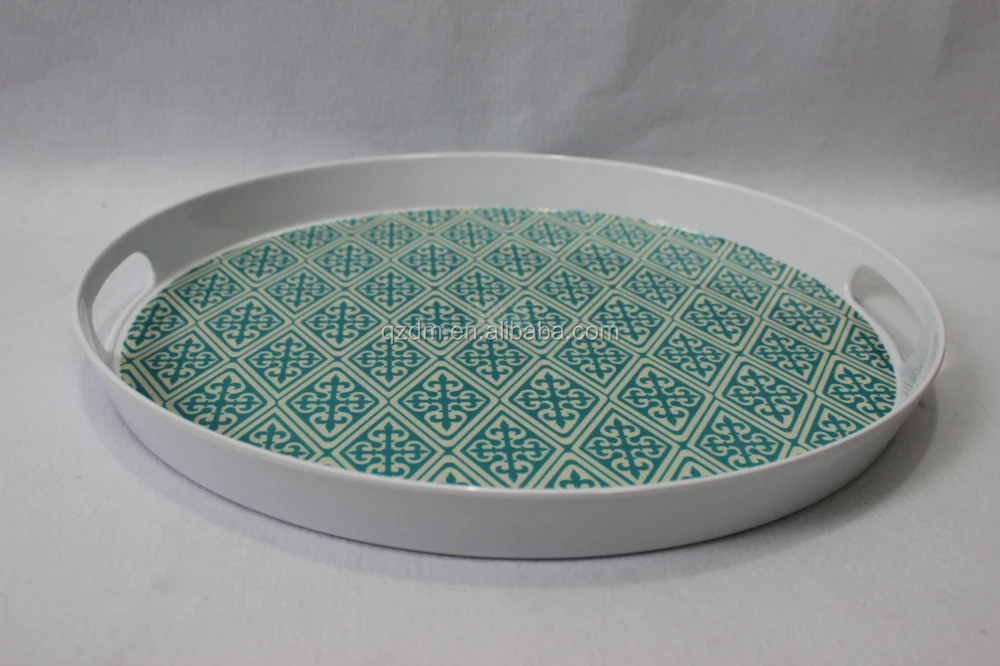 Melamine Serving tray Plastic oval with handle