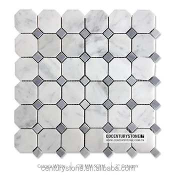 2 X2 Grey Mma Octagon White Carrara Marble Mosaic Bathroom Floor 2x2 Grey Mma Octagon White Carrara Marble Mosaic Bathroom Floor Tiles