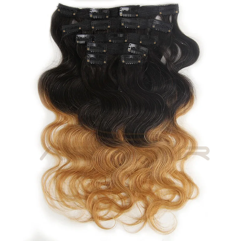Wholesale Price Natural Black 100% Virgin Human Hair Brazilian Clip In Hair Extensions