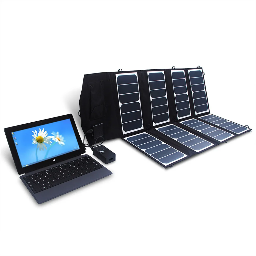 
portable 52W folding solar blanket charger for laptop/battery for camping 