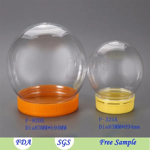 325ml Clear Plastic Ball Container Food Storage Container With Lid Made