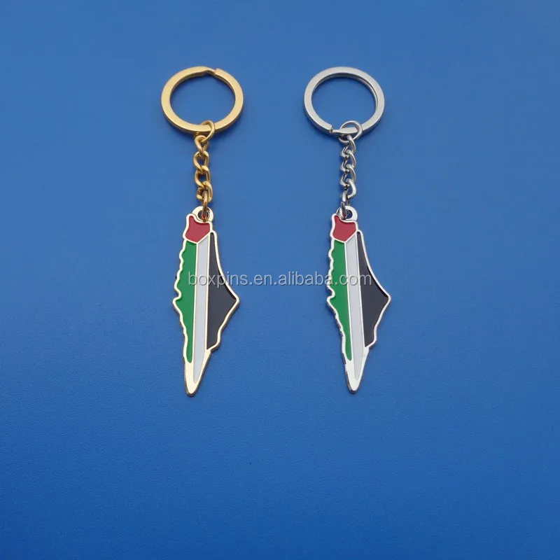 Custom Soft Enamel Palestine Keychain,Palestine Flag Metal Keychain