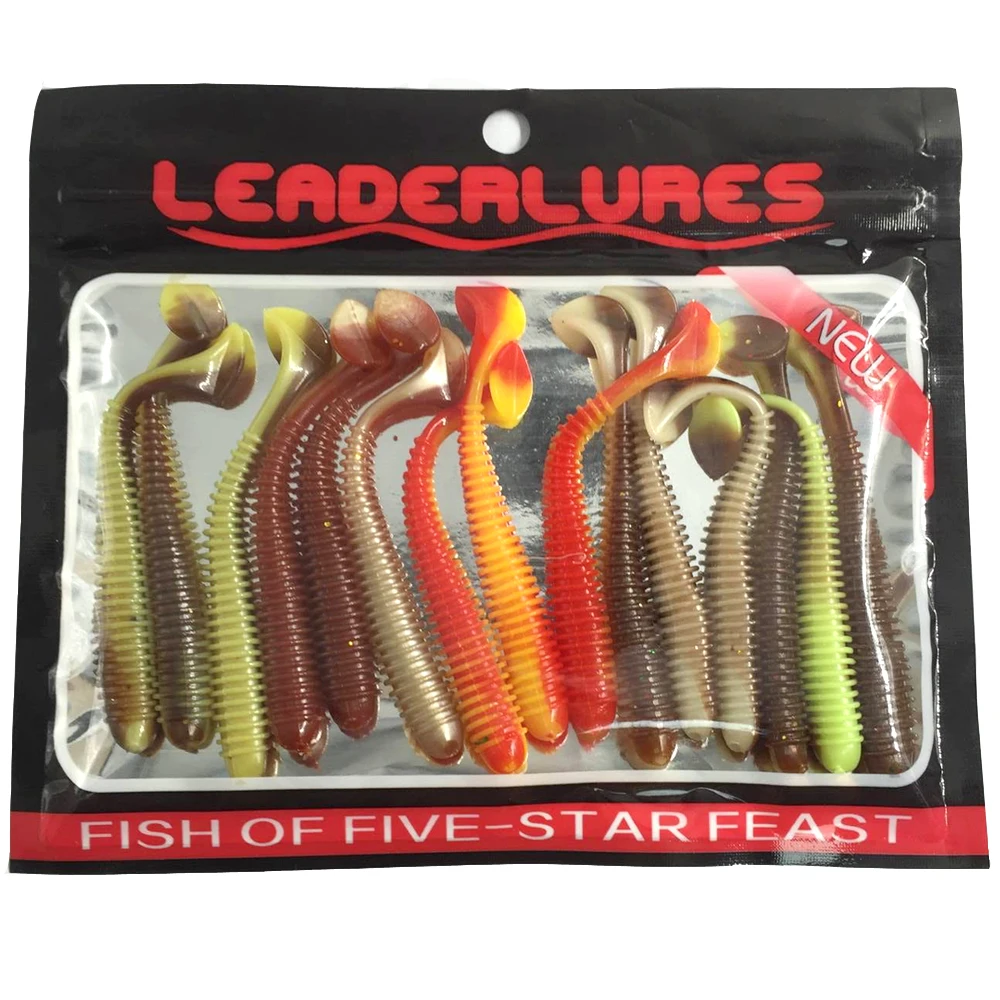 2g 7.5cm T Shape Soft Fishing Lures Double Color Saltwater Or Fresh