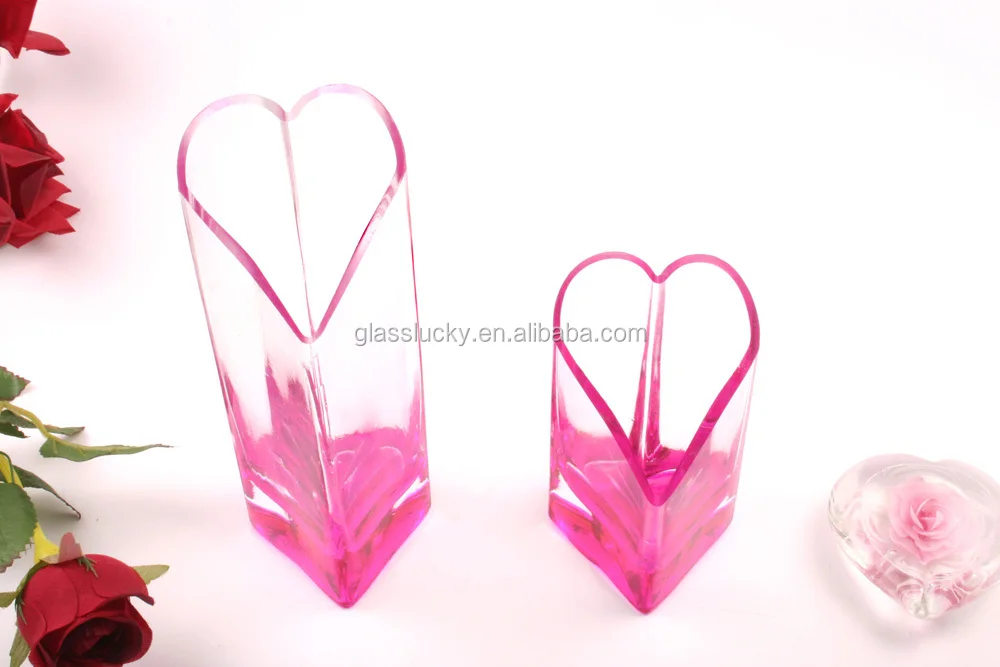 Cheap Wholesale Glass Heart Shaped Vase For Centerpiece Buy Heart