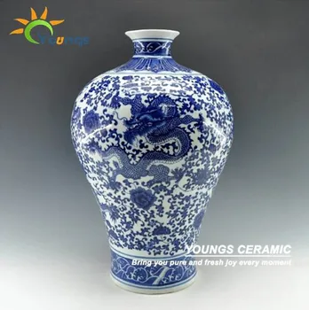 Antique Chinese Porcelain Blue And White Fl Dragon Vases Antique Chinese Porcelain Blue And