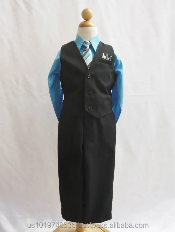 Boys Recital Graduation Wedding Pinstripe Vest Suit Set,Size: 2T to 14 Party