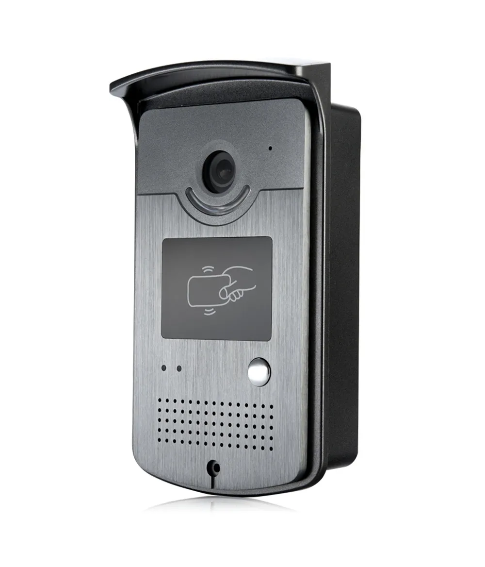 7" tft lcd color video door phone intercom outdoor camera and ID card  Unlocking panel silver metal camera TFT LCD MONITOR