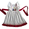 Christmas Theme Baby Girls White Tunic Dress Boutique Sleeveless Children's Skirt With Ruffle For Wholesale