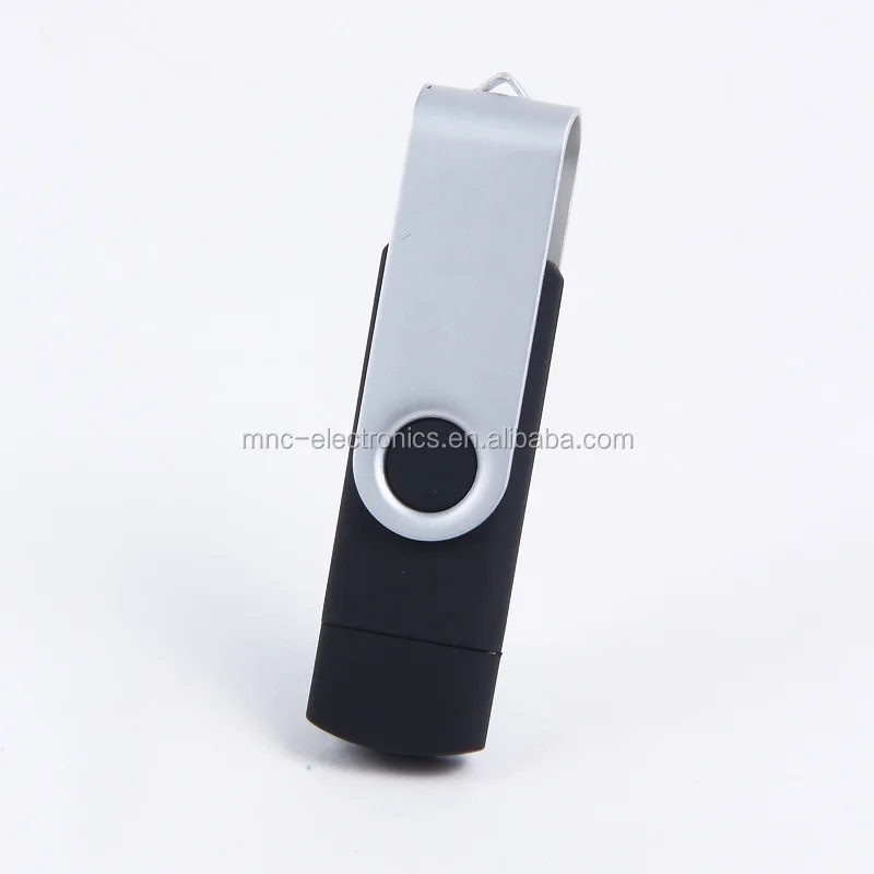 Dual usb port promotional gift customized logo printing swivel type 8GB android phone otg usb flash drive - ANKUX.COM