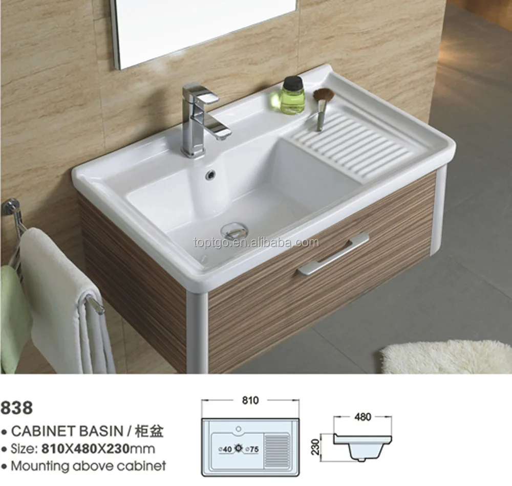 Ceramic Bathroom Cabinet Basin With Washboard 838 - Buy Cabinet Basin ...