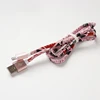 Fashion pattern leather mobile phone usb charging cable , type-c cable usb