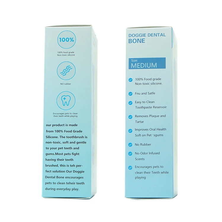 Soft Dog Treat Toothbrush Bone Shape Silicone Rubber Dog Toothbrush