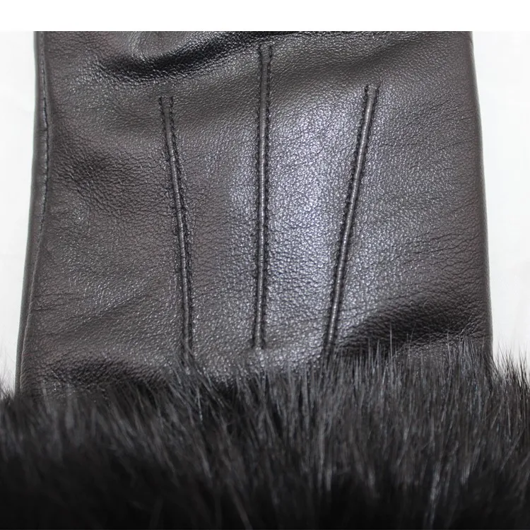 New style high wearing importers real fur fashion women leather gloves