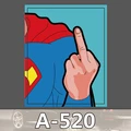 A 520 Super Man Middle Finger Waterproof Cool DIY Stickers For Laptop Luggage Fridge Skateboard Car