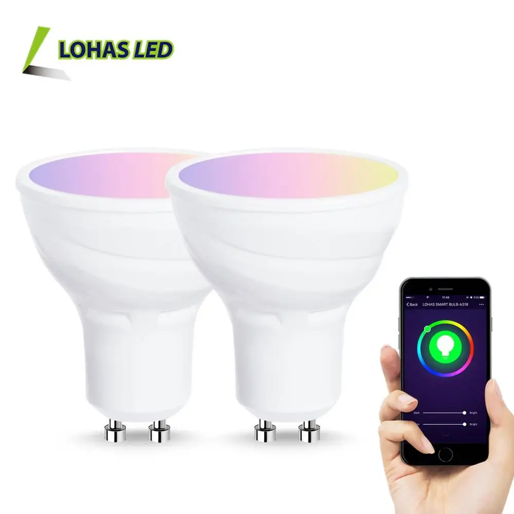 5W Smart led bulb RGB + 2700-6000K Color Changing Remote Control WIFI Smart gu10 led Spotlight Work With Goohle Home/Alexa