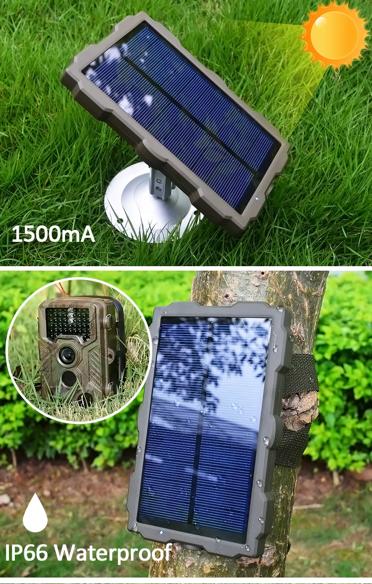 High Power Outdoor Ip66 Waterproof Hunting Camera Solar Panel Charger