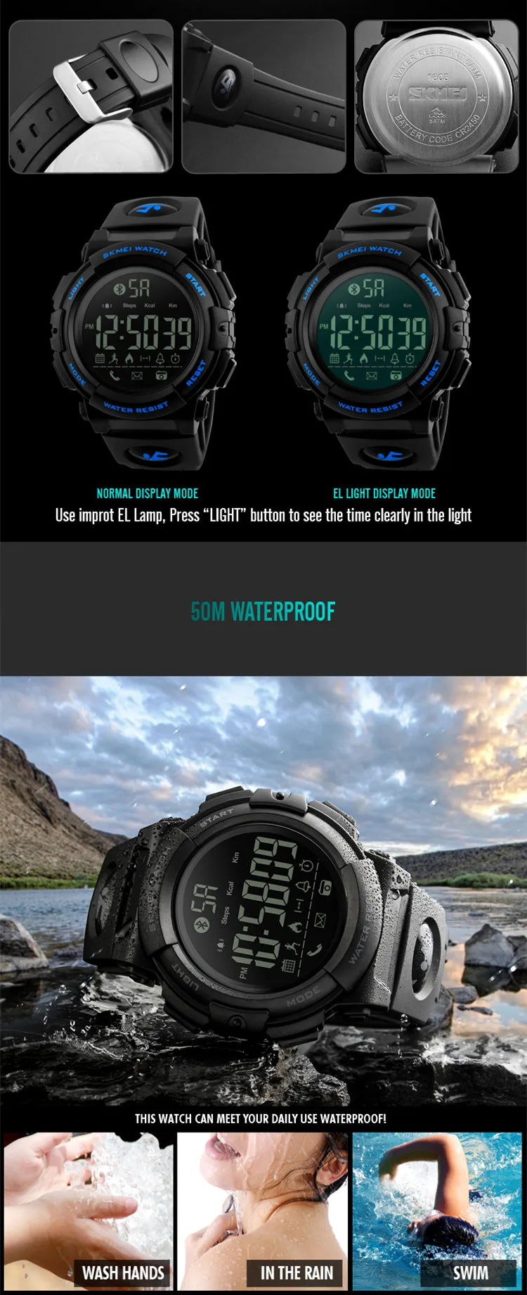 Skmei Reloj Digital Manual De Instrucciones Inteligente Reloj Bluetooth  Pulsera Para Ios Y Android - Buy Reloj Bluetooth Product on Alibaba.com