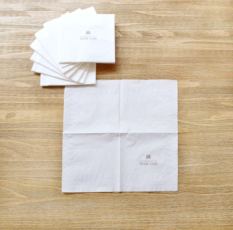 Luxury Standard Size 23x23cm White Banquet Guest Napkin Paper Towel