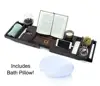 Bamboo Bathtub Caddy Tray Bath Tray Bath Caddy with Waterproof Bath Pillow Brown