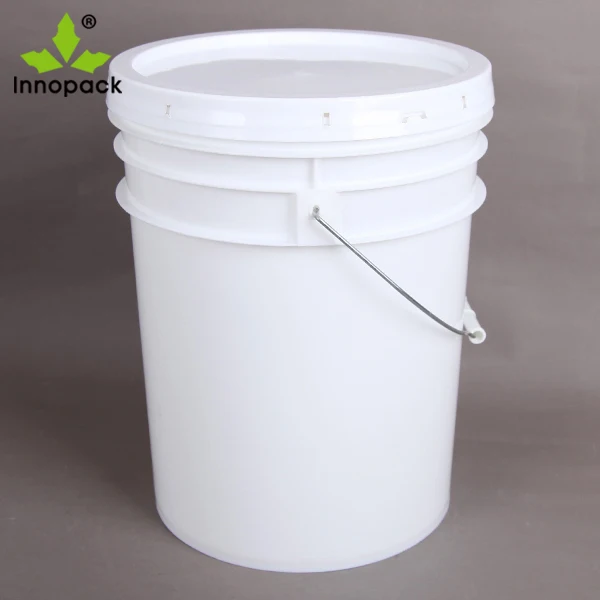 High-capacity White 25l Plastic Bucketpail With Plastic Handle And Lid ...