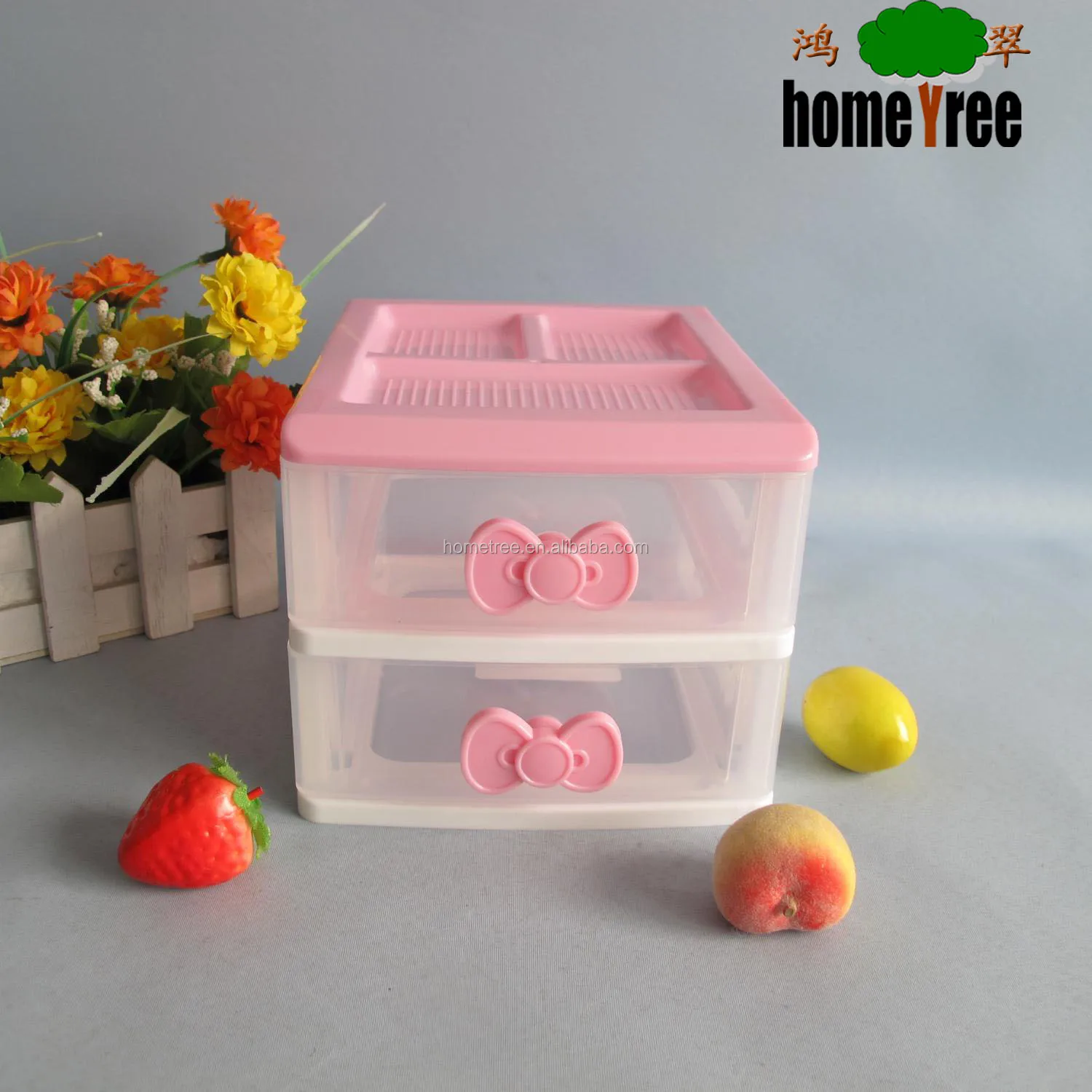 Pink Two Layers Baby Plastic Storage Drawer Pulls On The Desk Buy