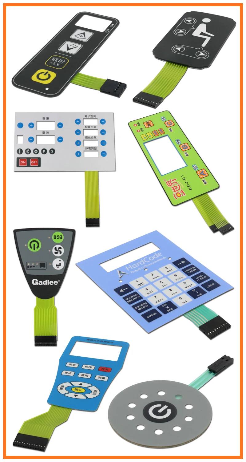 Customized Size Embossing Metal Keycaps Membrane Switch LED Membrane Keypad Membrane Keyboard