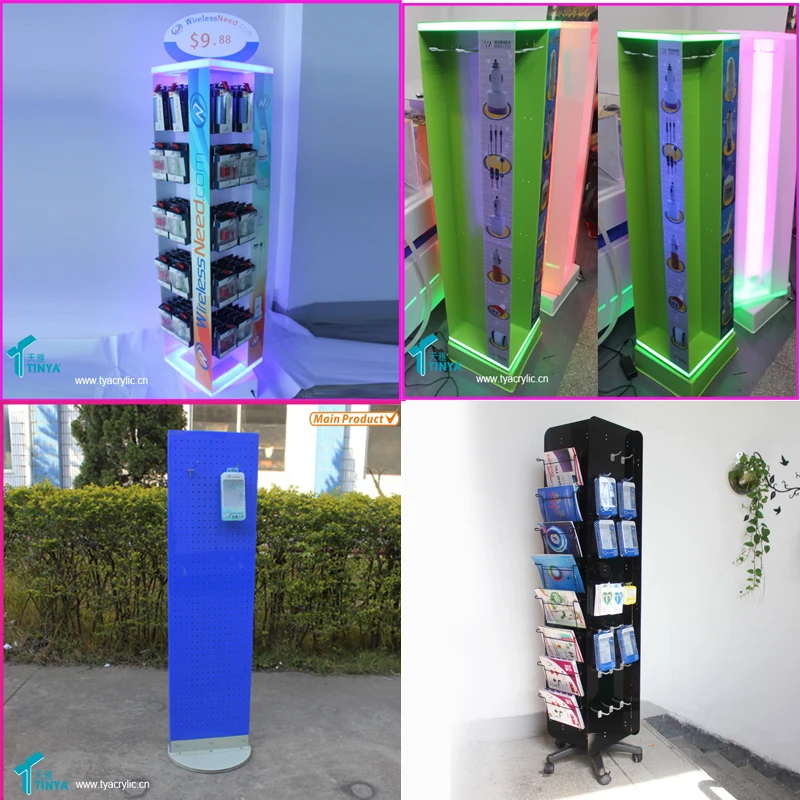 Usb Charging Cable Display Stand With Led Lights Wholesale Cell Phone