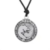 GX038 Huilin Jewelry Viking wolfs patch White and Black Wolves Rope chain men necklace