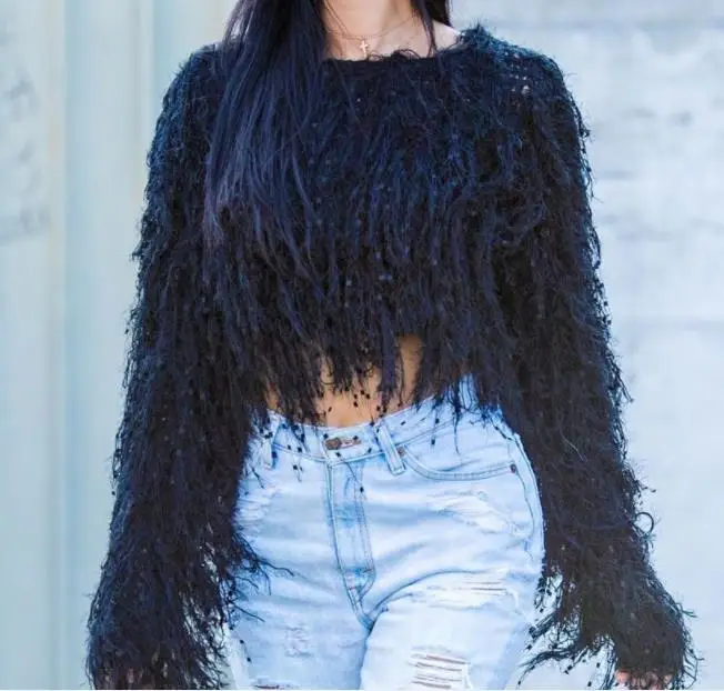 shaggy crochet jacket