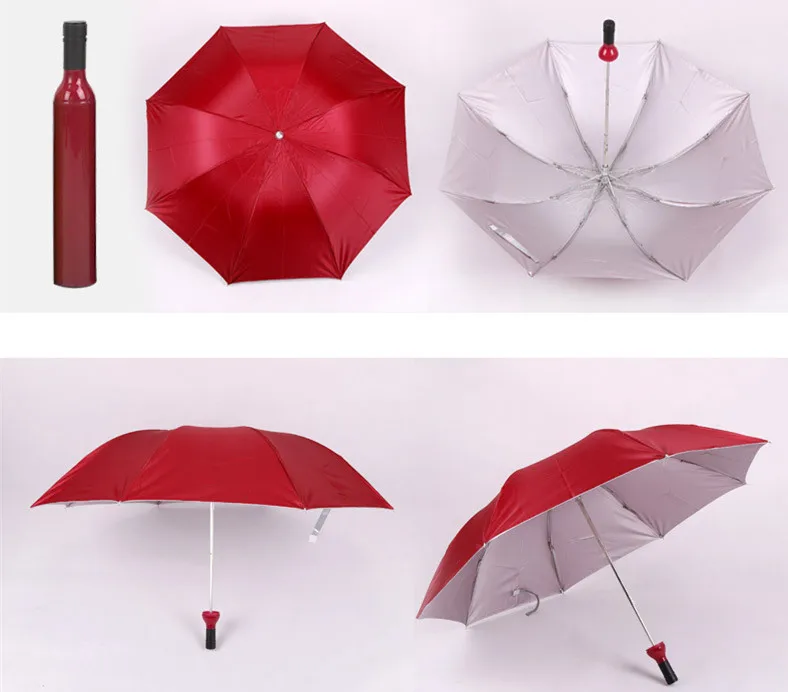 Promotional Colourful Foldable Wine Bottle Umbrella with Custom Logo