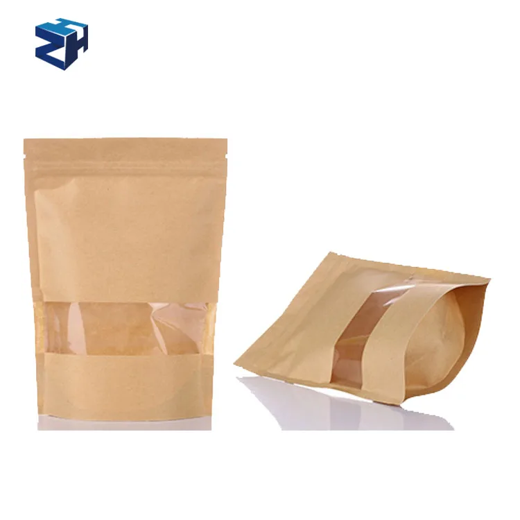 Download Wholesale Kraft Paper Zipper Bag With Clear Window - Buy Wholesale Kraft Paper Food Bags,Brown ...