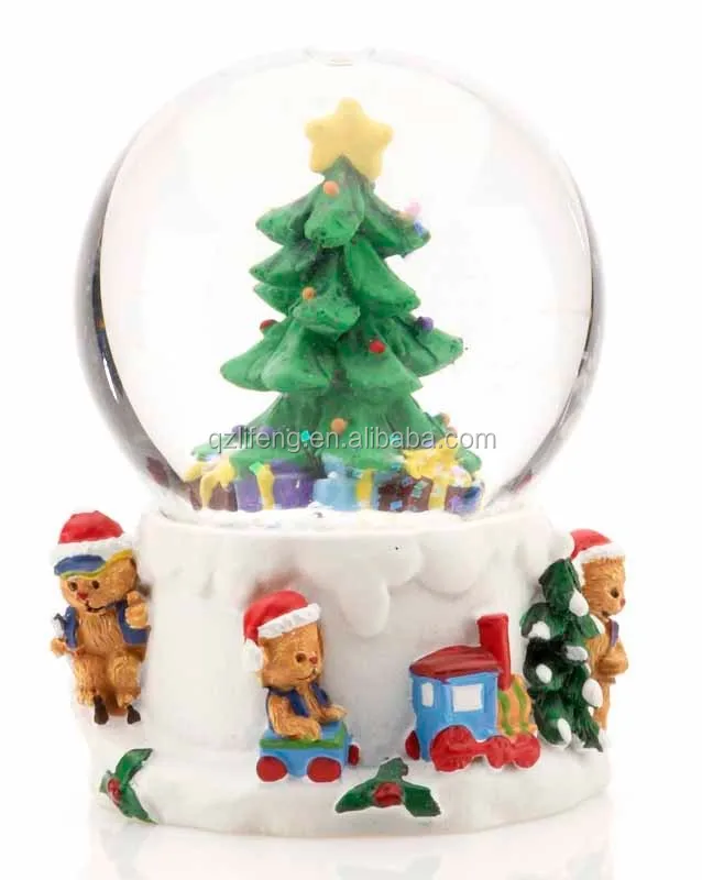 Wholesale Christmas Tree Snow Globe With Music Blowing Snow Buy