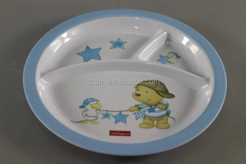 Food Grade 3 Divide Plate, Three Section Dinner Plate For Kids