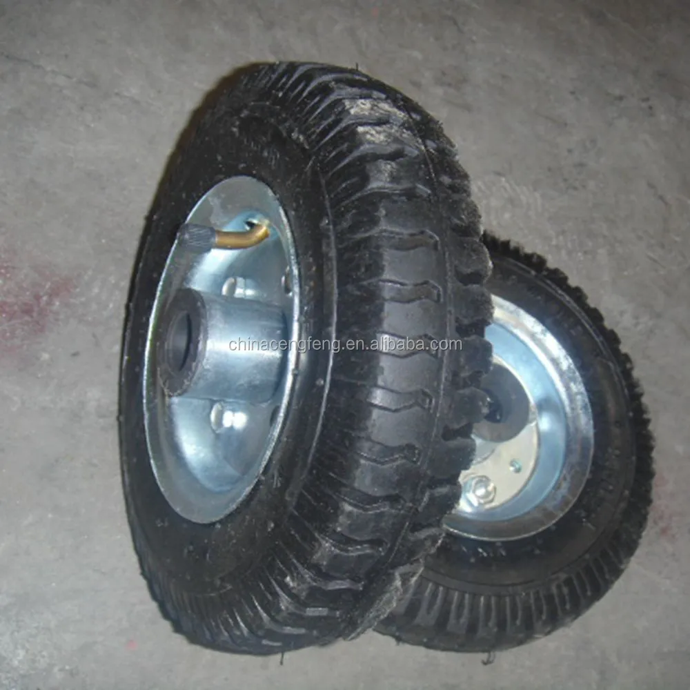 
8 inch inflatable rubber wheel 2.50-4 galvanized rim with roller bearing 