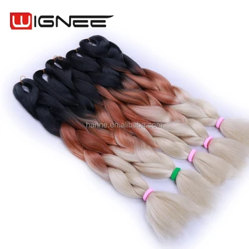 Ombre Color Fake Human Hair Jumbo Braids Long Size Synthetic