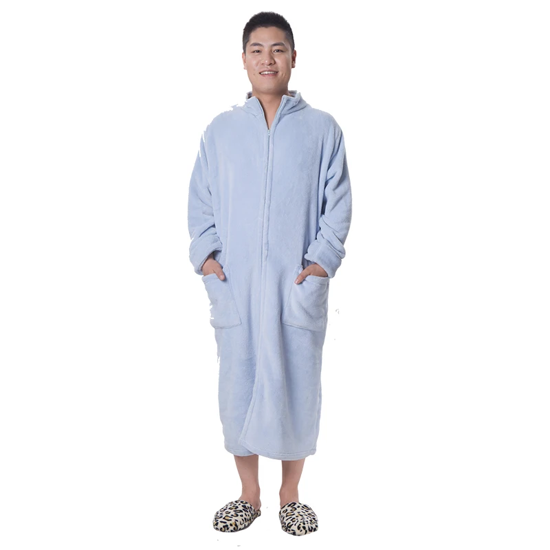 Free Sample 2016 Fashion Men Zippered Bathrobes Buy Zippered