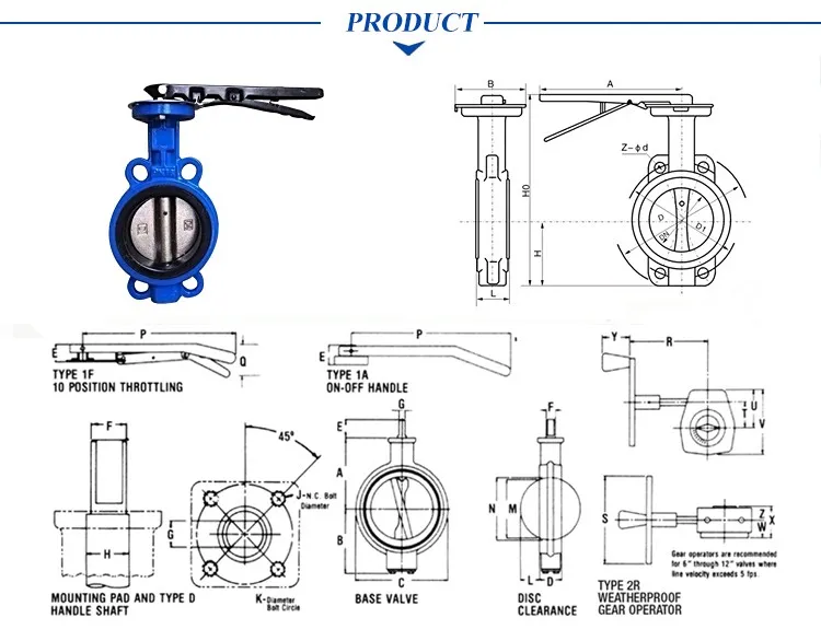 wafer type butterfly valve PN10 DN125 TLBV067L - Coowor.com